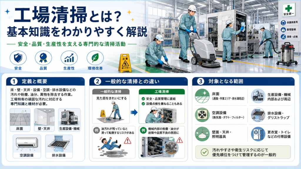 工場清掃とは？基本知識をわかりやすく解説